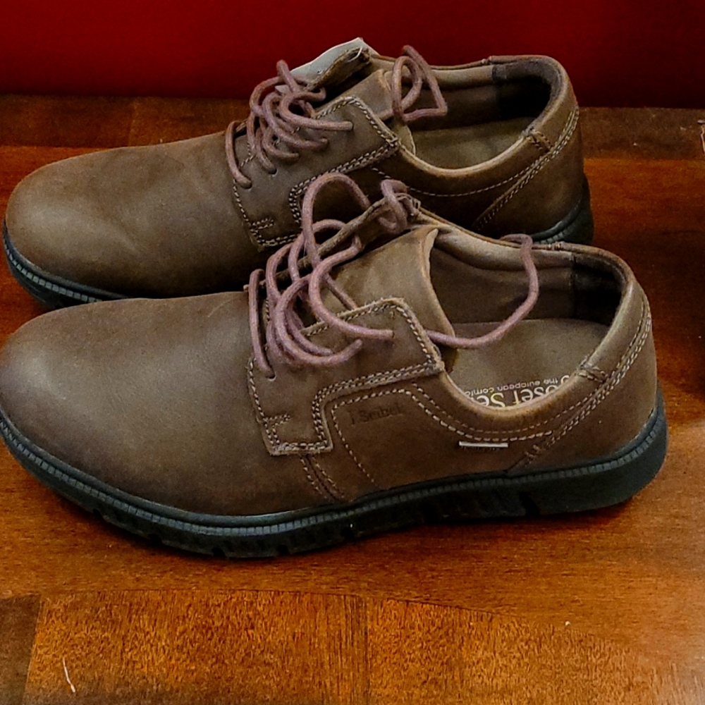 NWT Josef Seibel Brown Leather Waterproof Shoes Loafers Tie 7 NEW